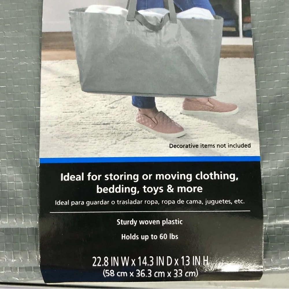 🧲$5🧲 NEW MAINSTAYS Heavy Duty Open Top Storage Bag Gray 19 Gallon, 1 Bag